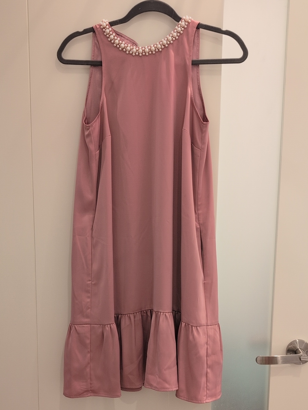 NWOT Lauren James Pearl-Trim Dusty Rose Dress